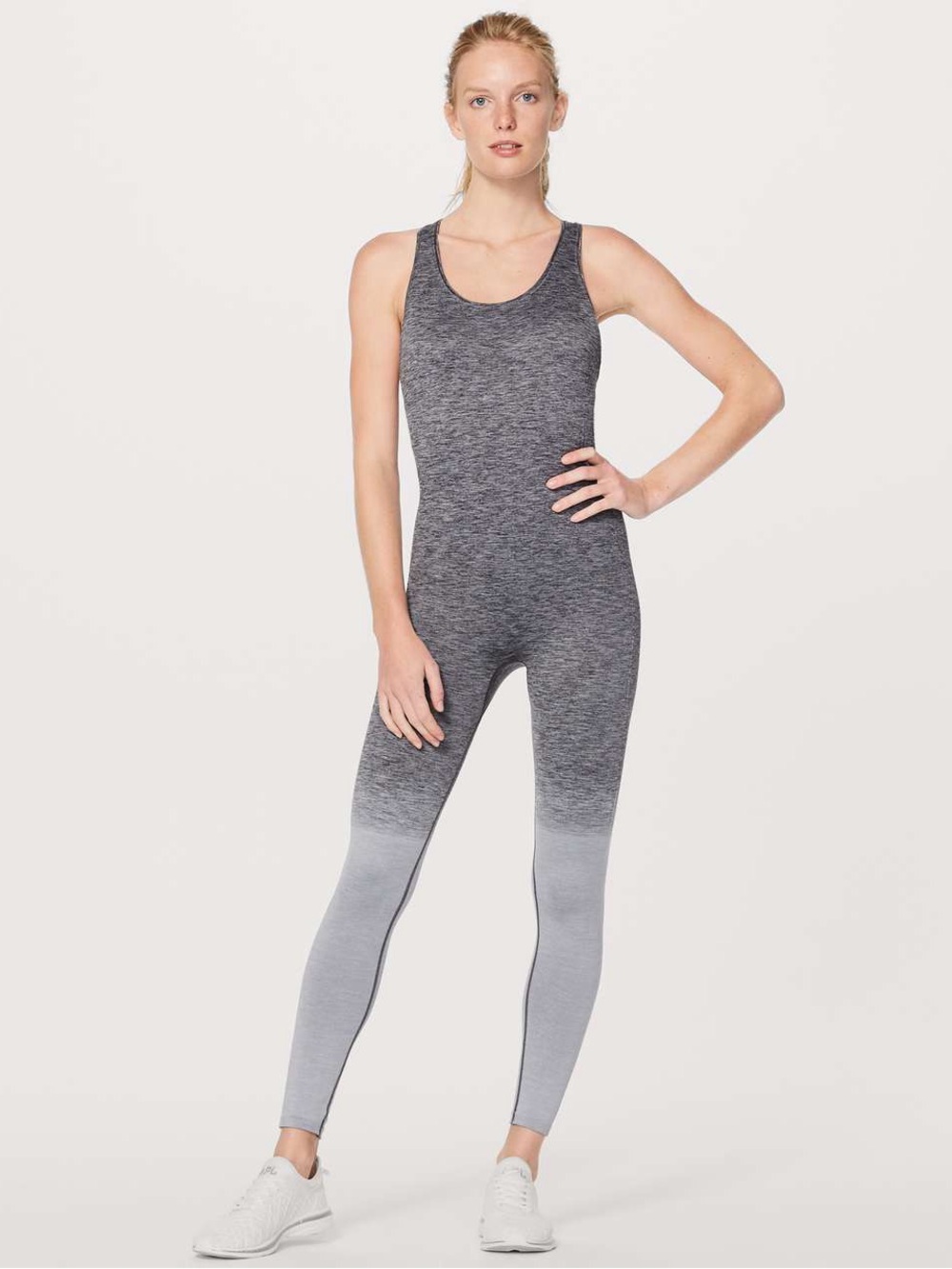 Lululemon Balance and Resist Onesie Black/White/Light Cast Size 6